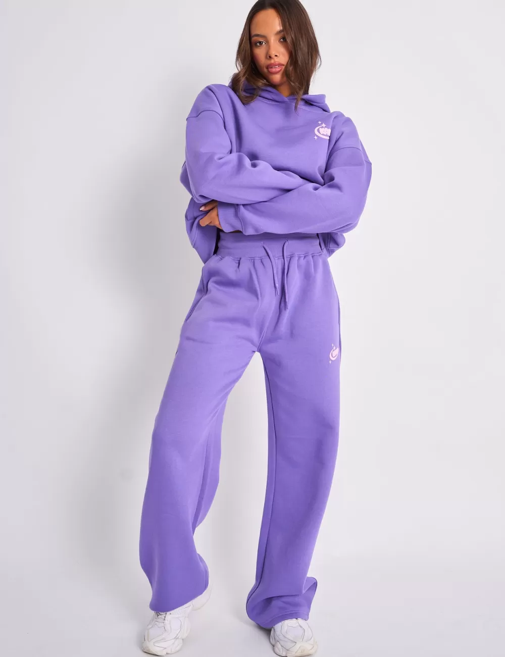 New Public Desire Kaiia Star Wide Leg Joggers Purple