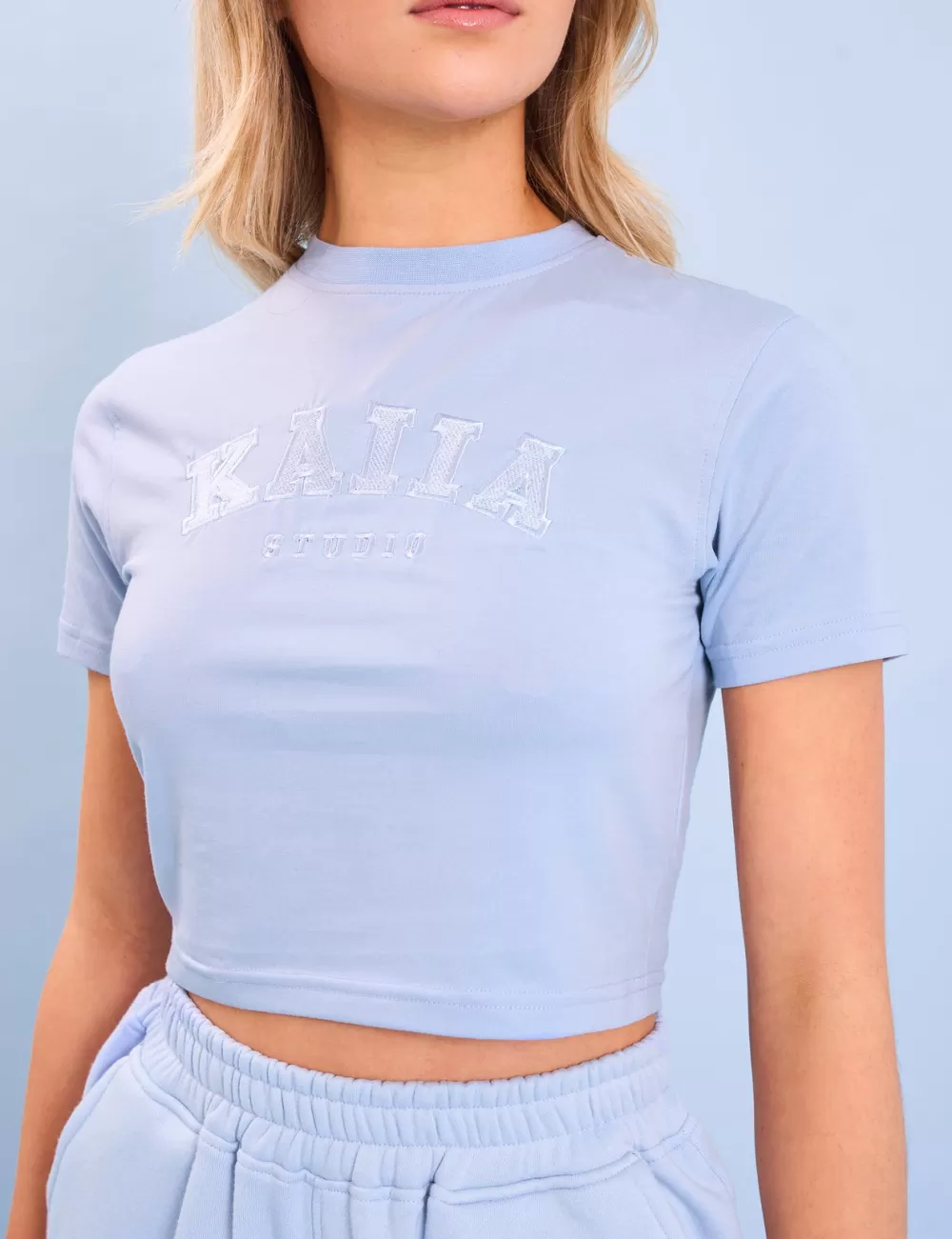 Sale Public Desire Kaiia Studio Baby Tee Light Blue Light_blue