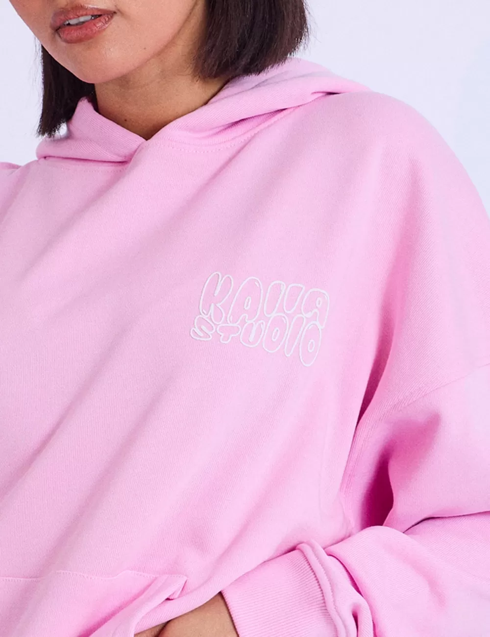 Best Sale Public Desire Kaiia Studio Bubble Logo Oversized Hoodie Baby Pink