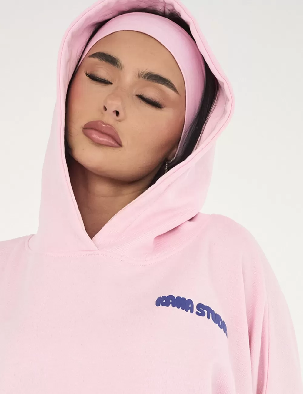 Clearance Public Desire Kaiia Studio Bubble Logo Oversized Hoodie Baby & Blue Pink
