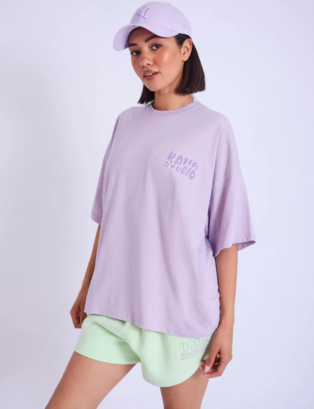 Best Sale Public Desire Kaiia Studio Bubble Logo Oversized T-shirt Lilac