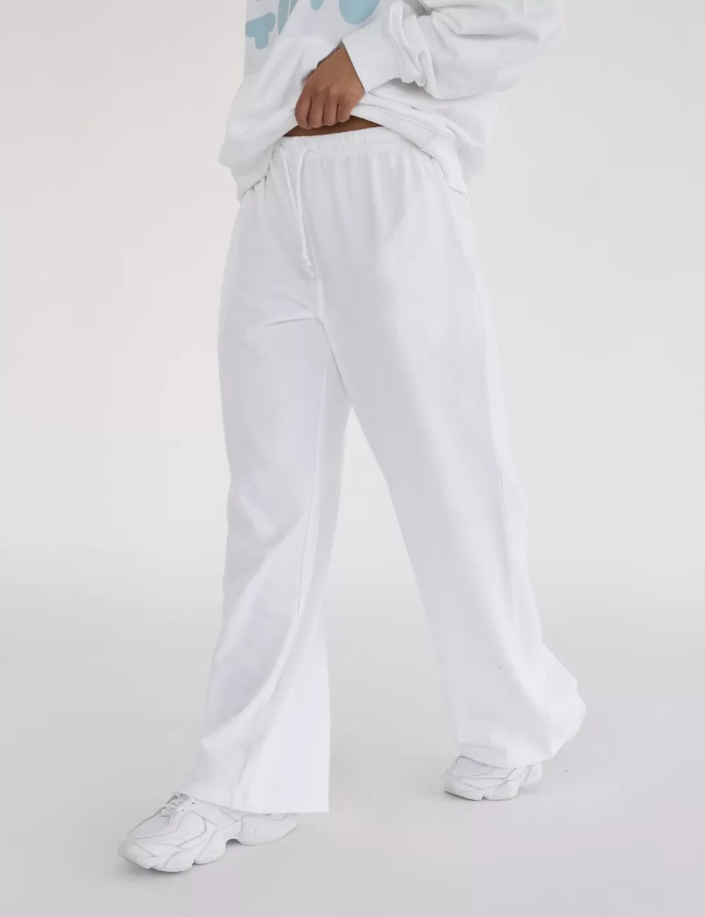 Store Public Desire Kaiia Studio Bubble Logo Pocket Wide Leg Sweat Pants & Blue White