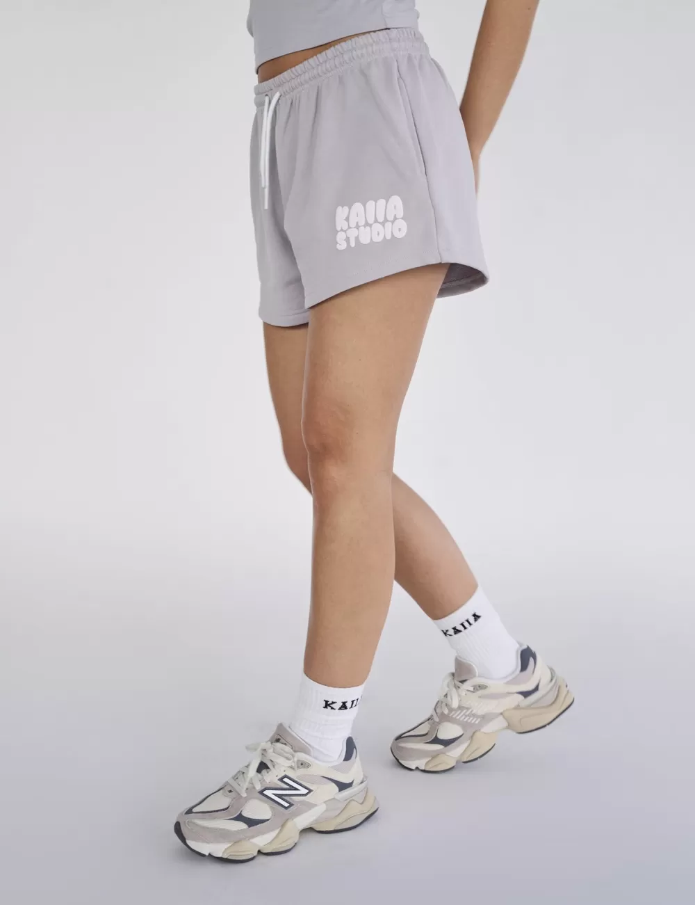 Best Sale Public Desire Kaiia Studio Bubble Logo Sweat Shorts Light Grey Light_grey