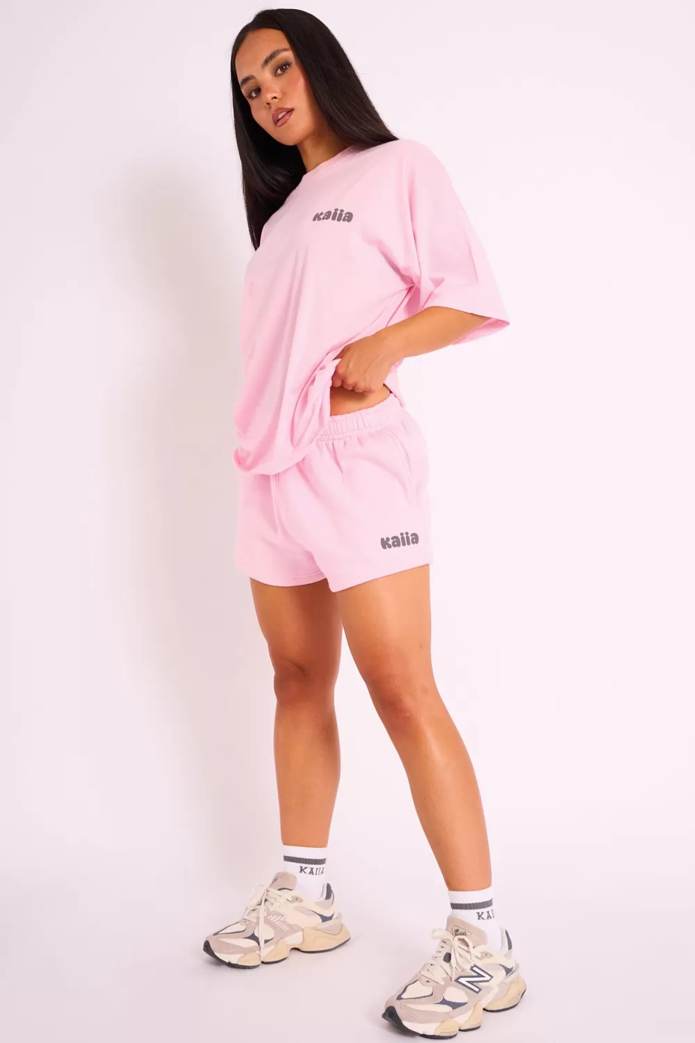 Online Public Desire Kaiia Studio Bubble Logo Sweat Shorts Pink Pink_grey