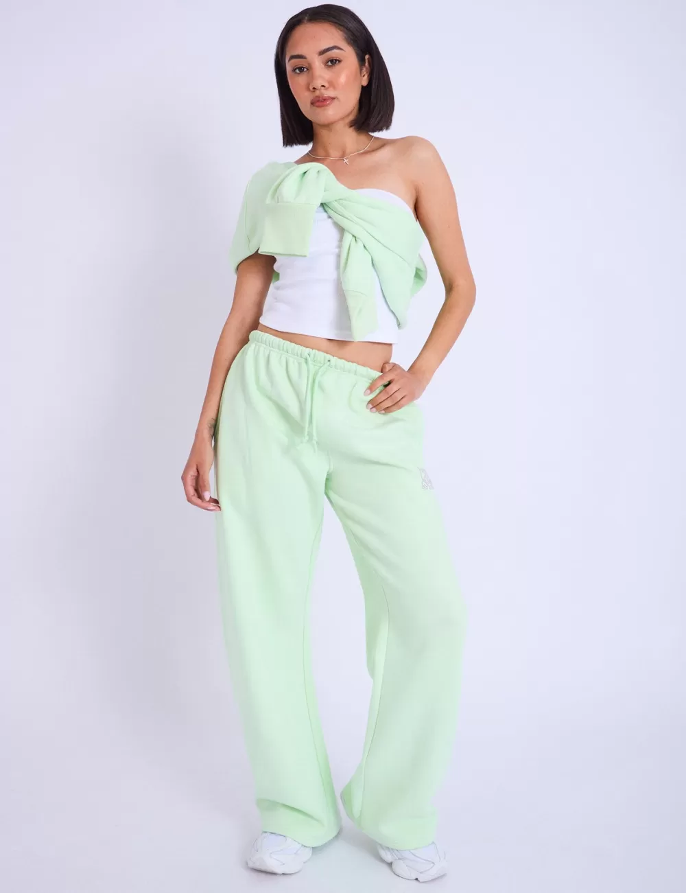 Flash Sale Public Desire Kaiia Studio Bubble Logo Wide Leg Joggers & Lilac Lime