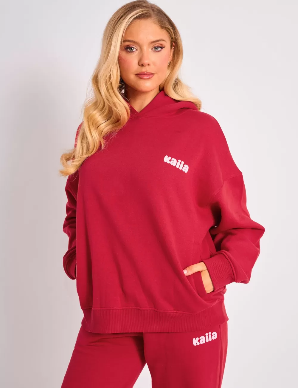 Cheap Public Desire Kaiia Studio Cherry Graphic Oversized Hoodie Red & Pink Red_pink