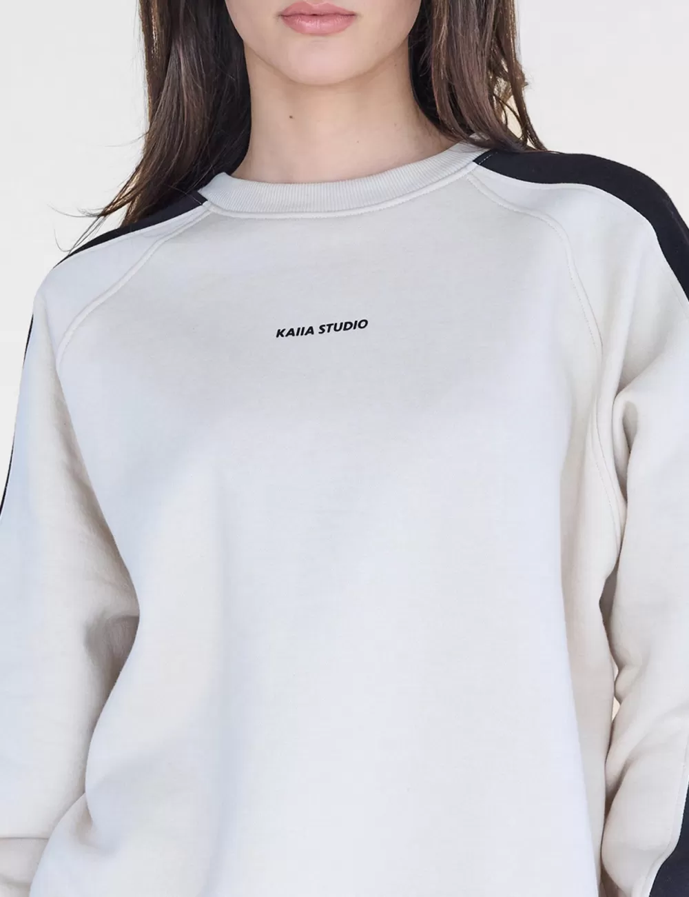 Shop Public Desire Kaiia Studio Contrast Panel Oversized Sweatshirt & Black Stone