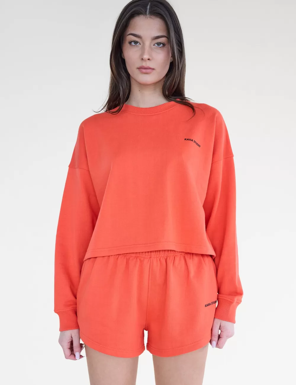 Flash Sale Public Desire Kaiia Studio Cropped Oversized Sweatshirt Orange