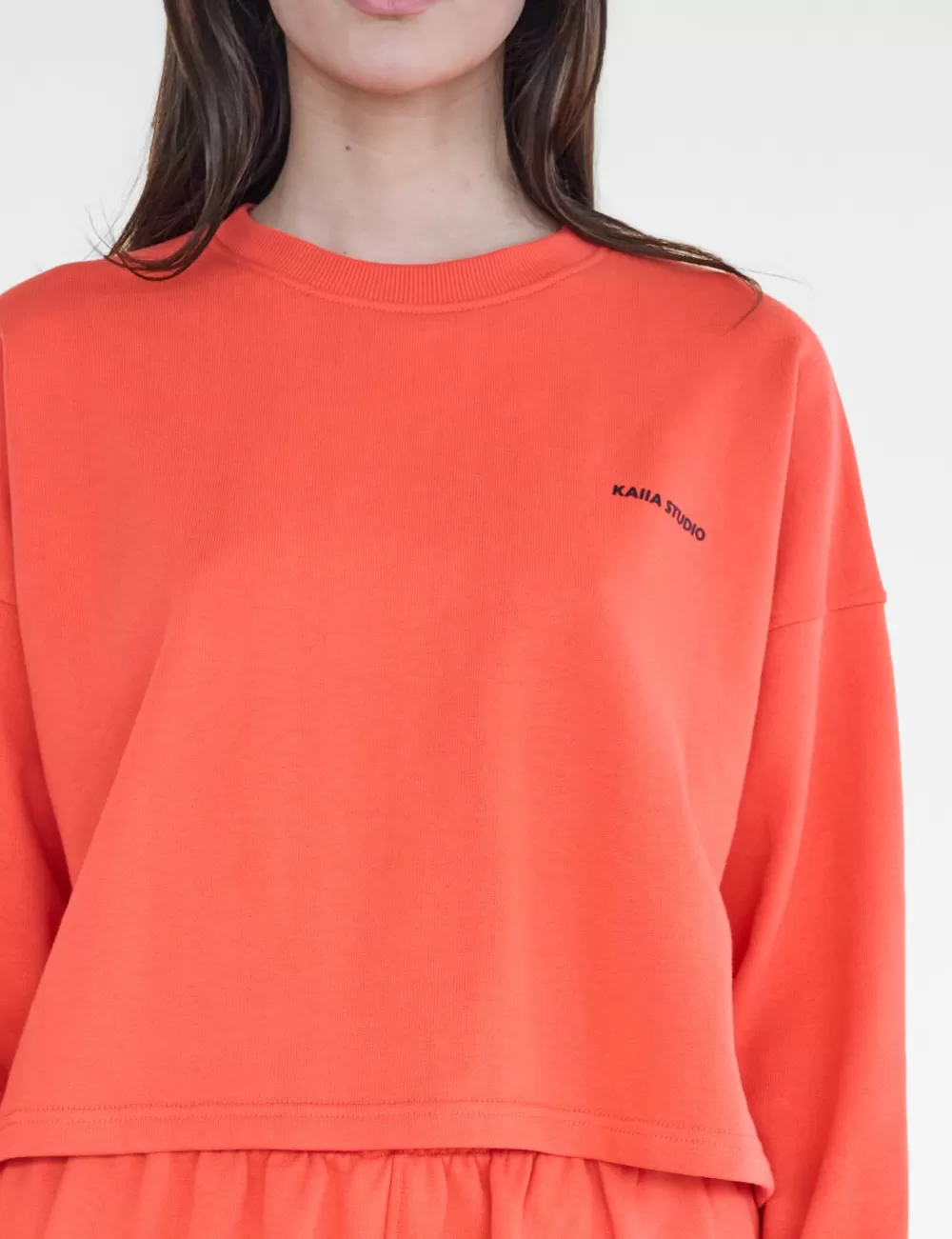 Flash Sale Public Desire Kaiia Studio Cropped Oversized Sweatshirt Orange