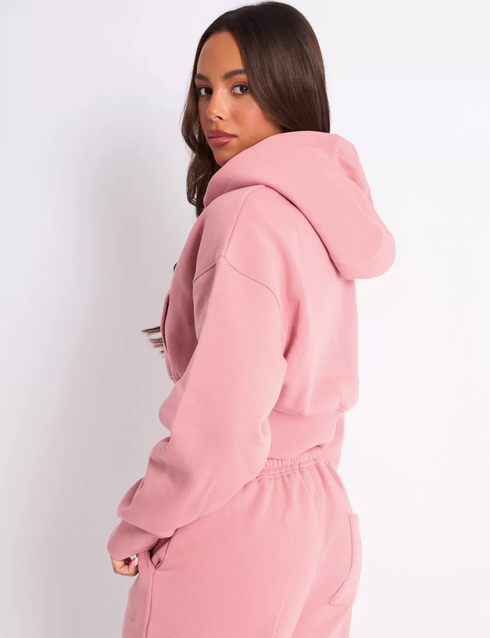 Cheap Public Desire Kaiia Studio Cropped Zip Up Hoodie Blusher