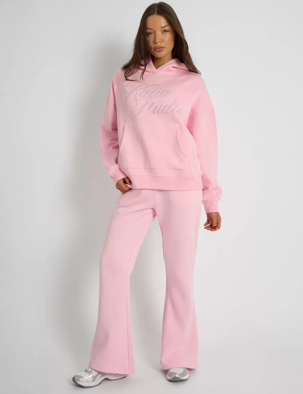 Cheap Public Desire Kaiia Studio Diamante Embellished Oversized Hoodie Baby Pink Baby_pink