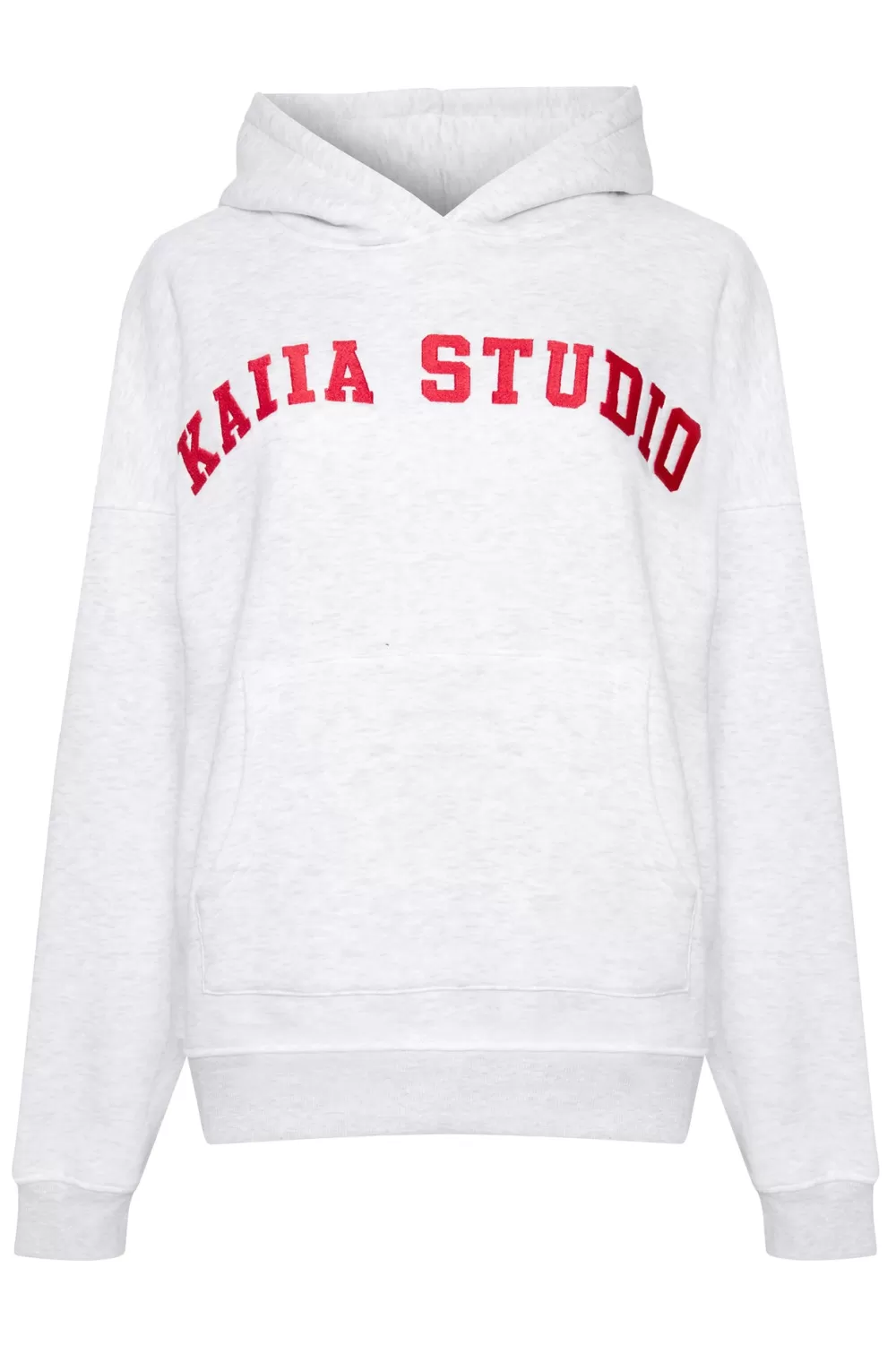 Best Sale Public Desire Kaiia Studio Oversized Hoodie Light Grey Marl & Red