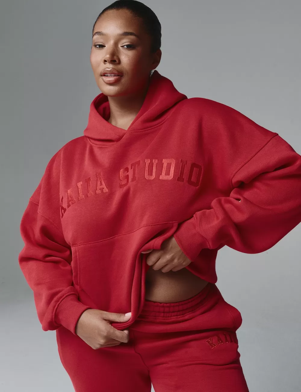 Discount Public Desire Kaiia Studio Oversized Hoodie Red