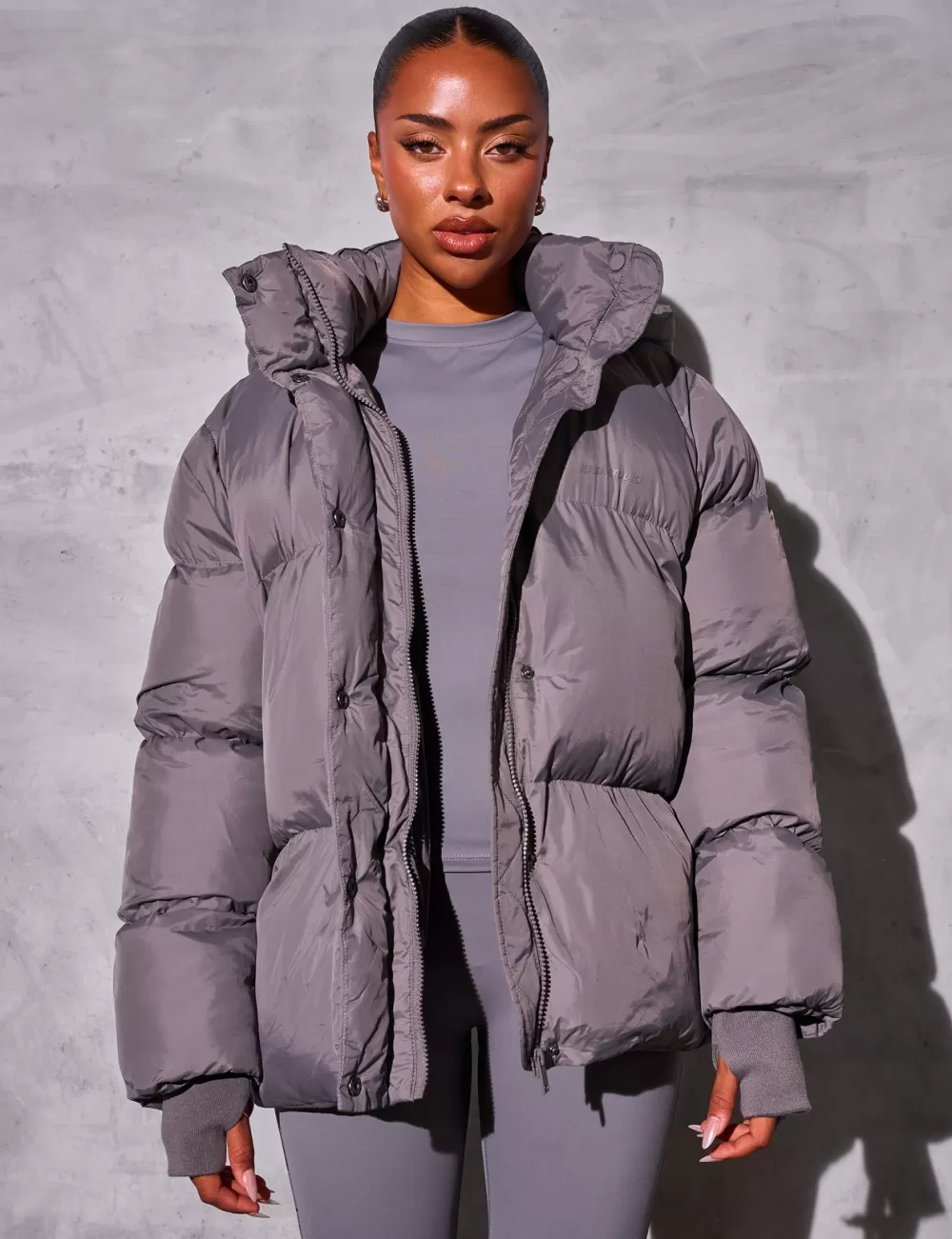 Online Public Desire Kaiia Studio Oversized Puffer Coat Grey