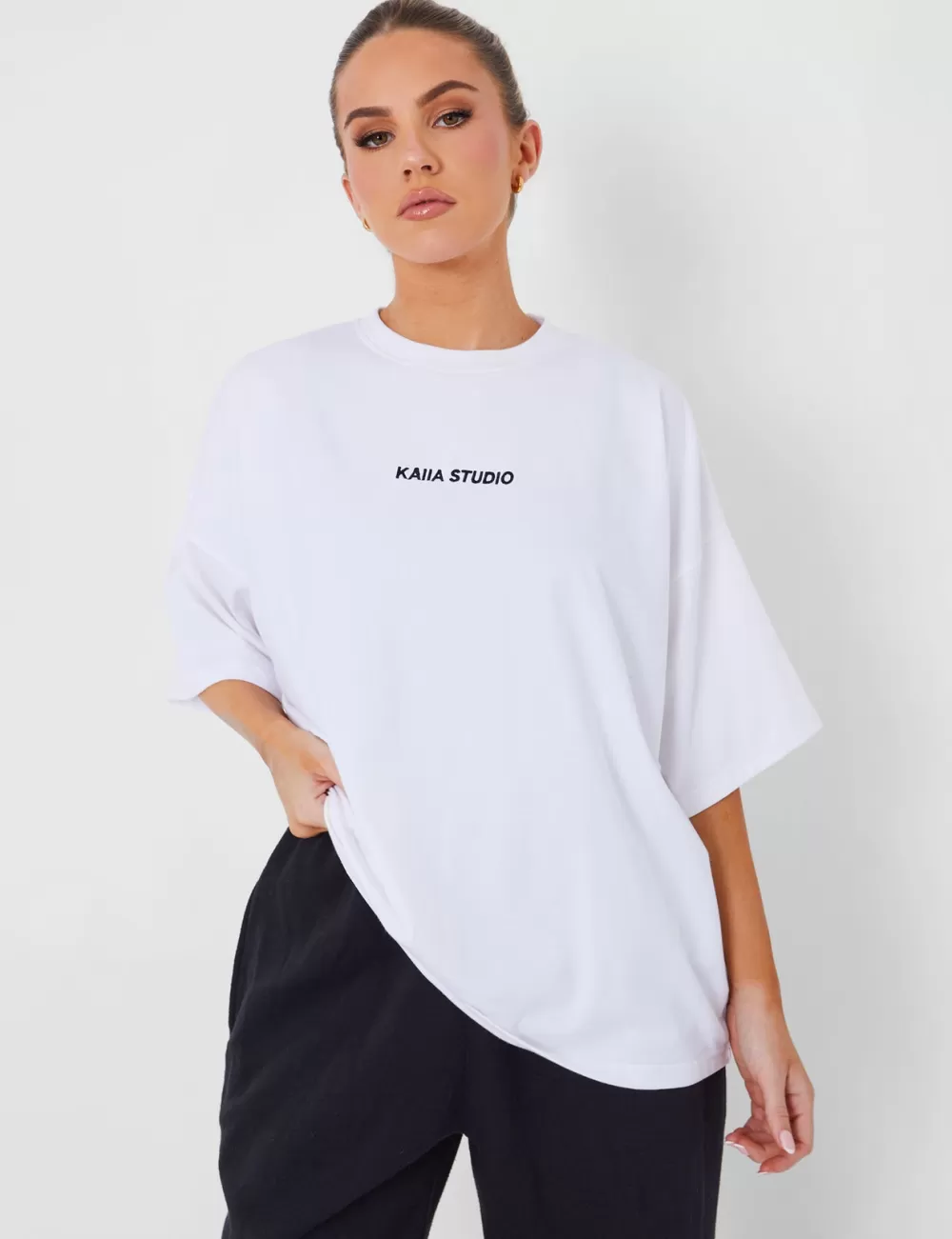 Sale Public Desire Kaiia Studio Oversized T-shirt White