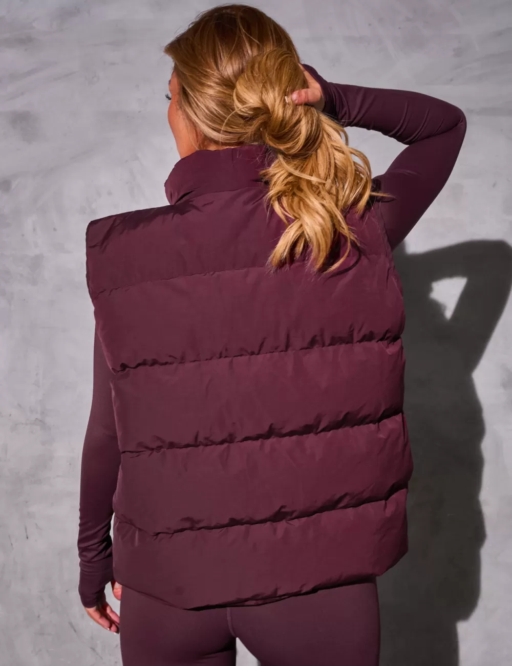 Hot Public Desire Kaiia Studio Padded Gilet Deep Burgundy Deep_burgundy