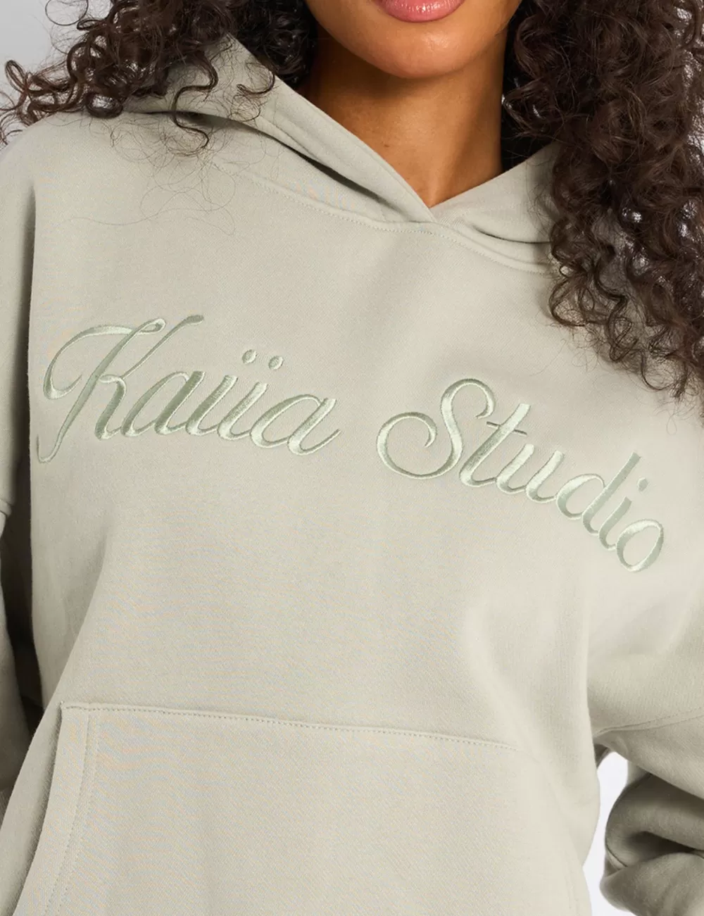 Online Public Desire Kaiia Studio Script Logo Oversized Hoodie Matcha Green