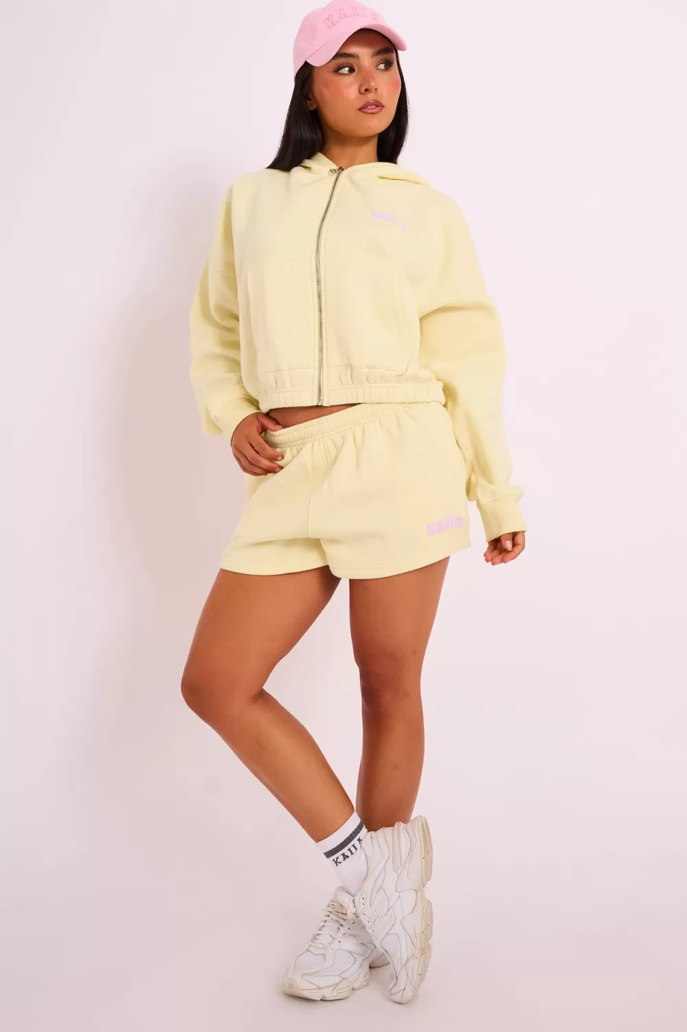 Store Public Desire Kaiia Studio Sweat Shorts Yellow Yellow_pink