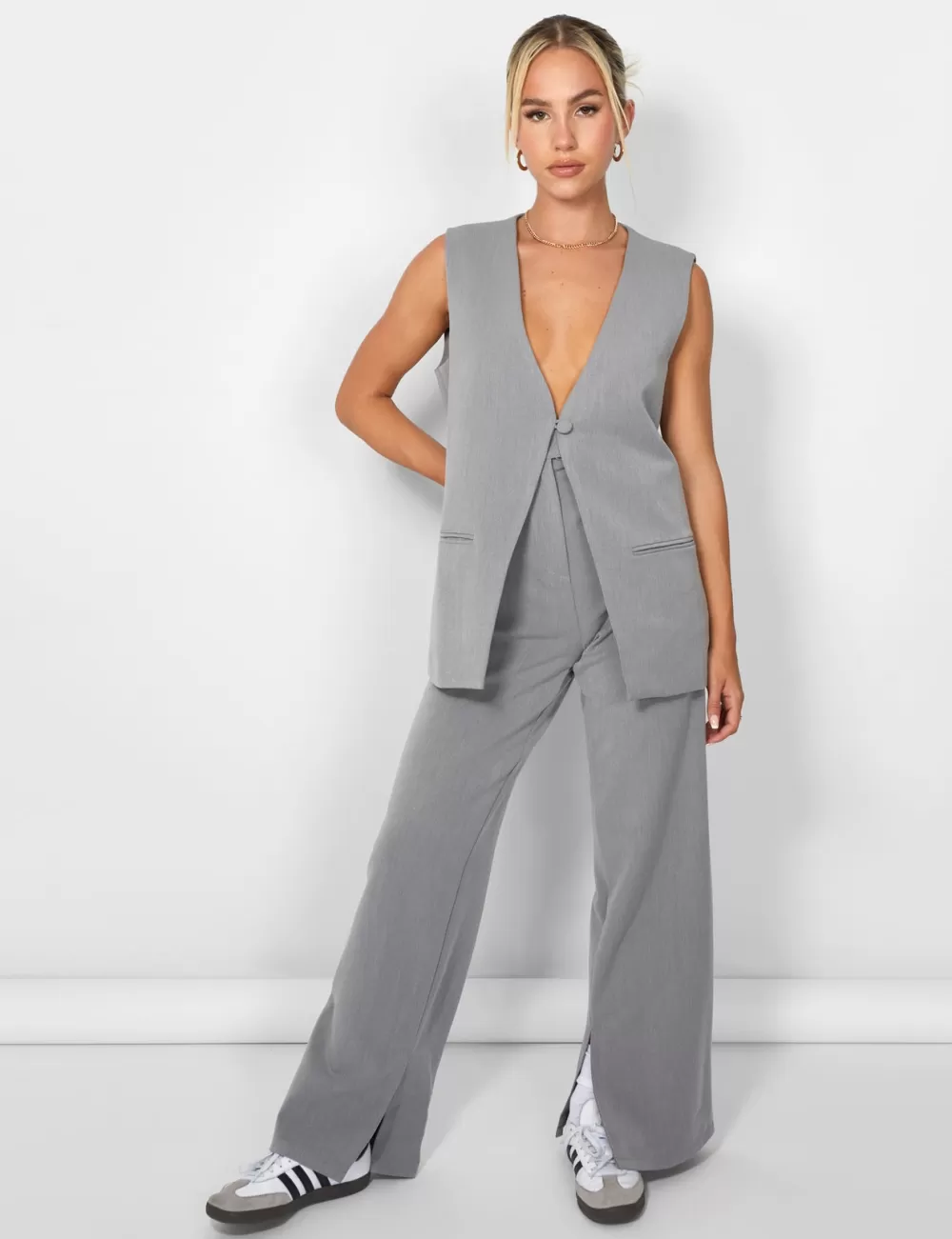 New Public Desire Kaiia Tailored Trousers Grey