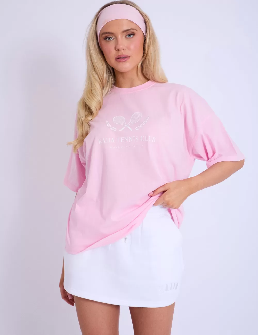 Cheap Public Desire Kaiia Tennis Club Oversized T-Shirt Baby Pink