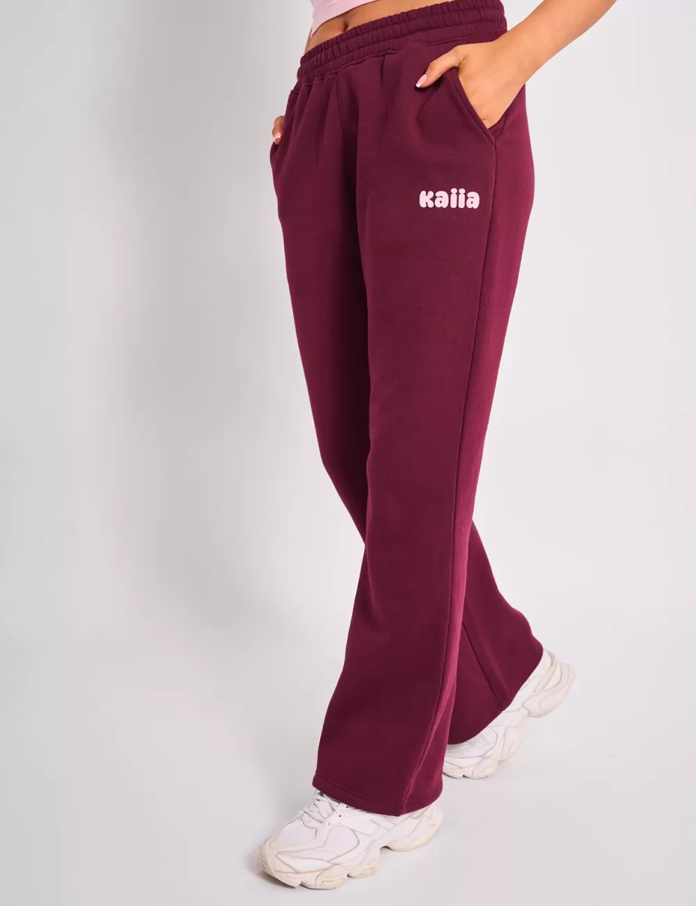 Flash Sale Public Desire Kaiia Wide Leg Joggers Plum & Pink Plum_pink