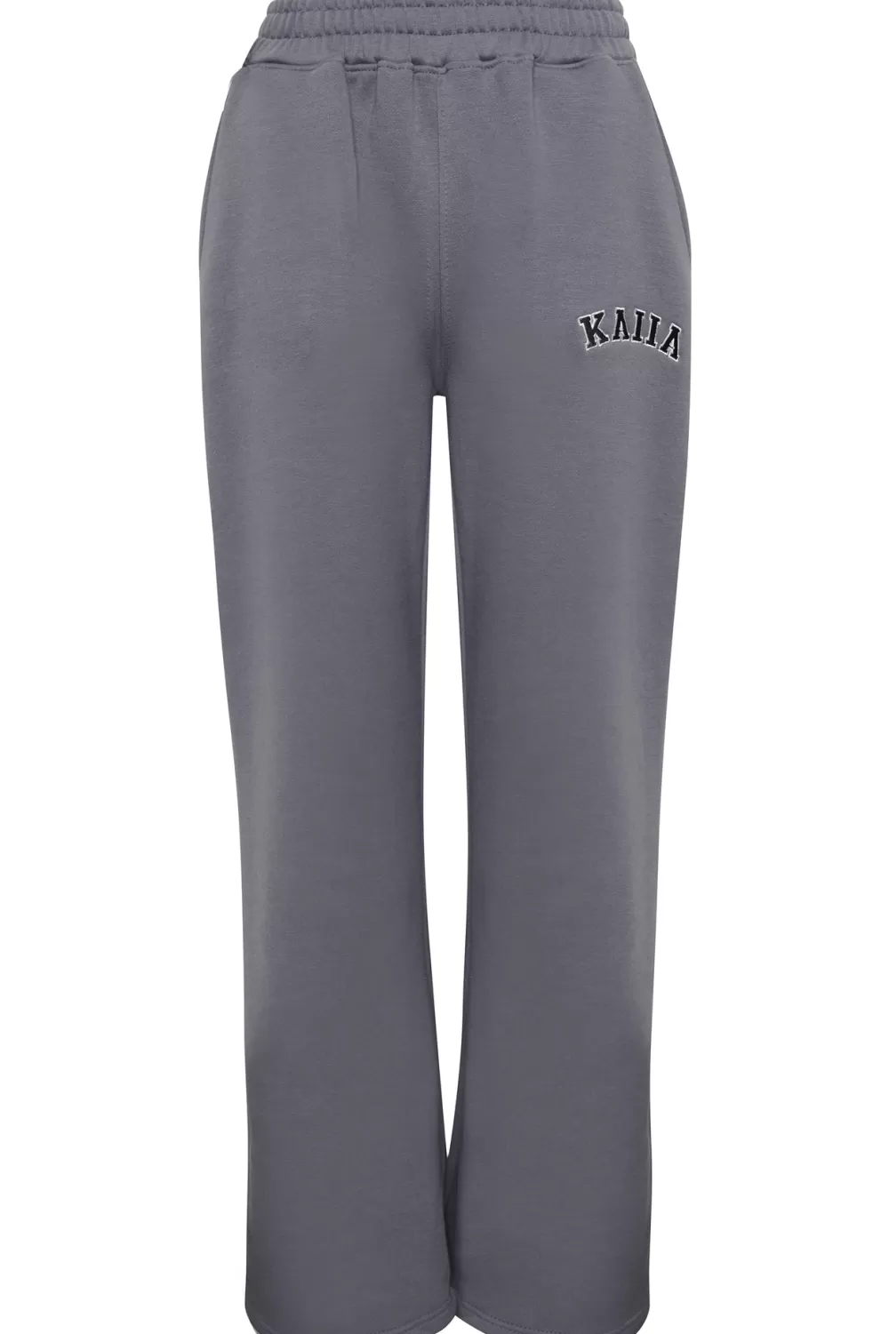 New Public Desire Kaiia Wide Leg Sweat Pants in Charcoal Grey