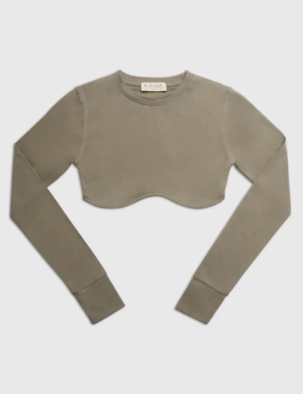 Cheap Public Desire LONG SLEEVE UNDERBUST CROP TOP ELM