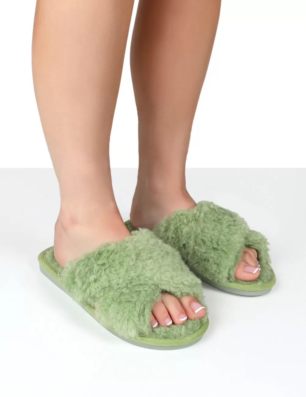 Best Public Desire Nightcap Cross Strap Slippers Green