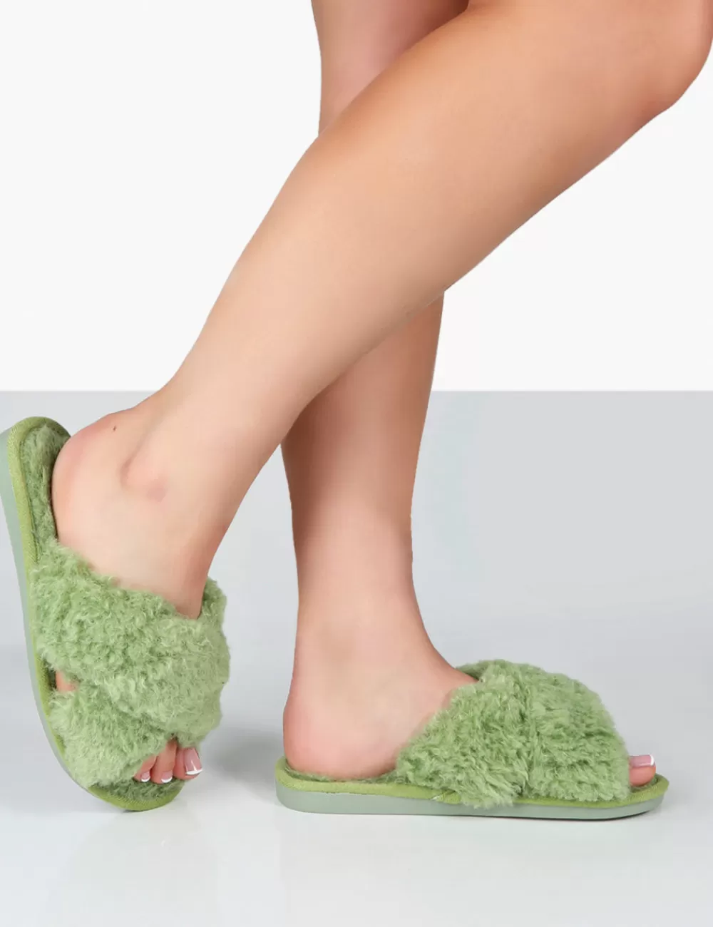 Best Public Desire Nightcap Cross Strap Slippers Green