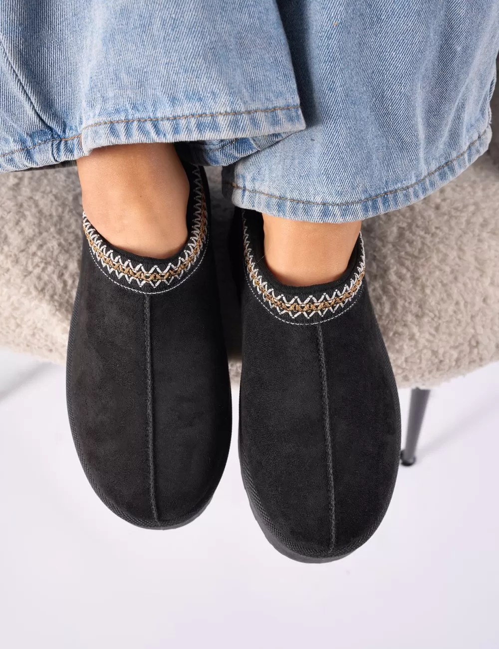 Best Public Desire Nutmeg Faux Fur Lined Platform Mules Black