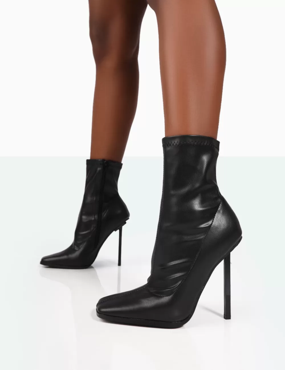 Cheap Public Desire Pippa Sock High Heeled Ankle Boots Black