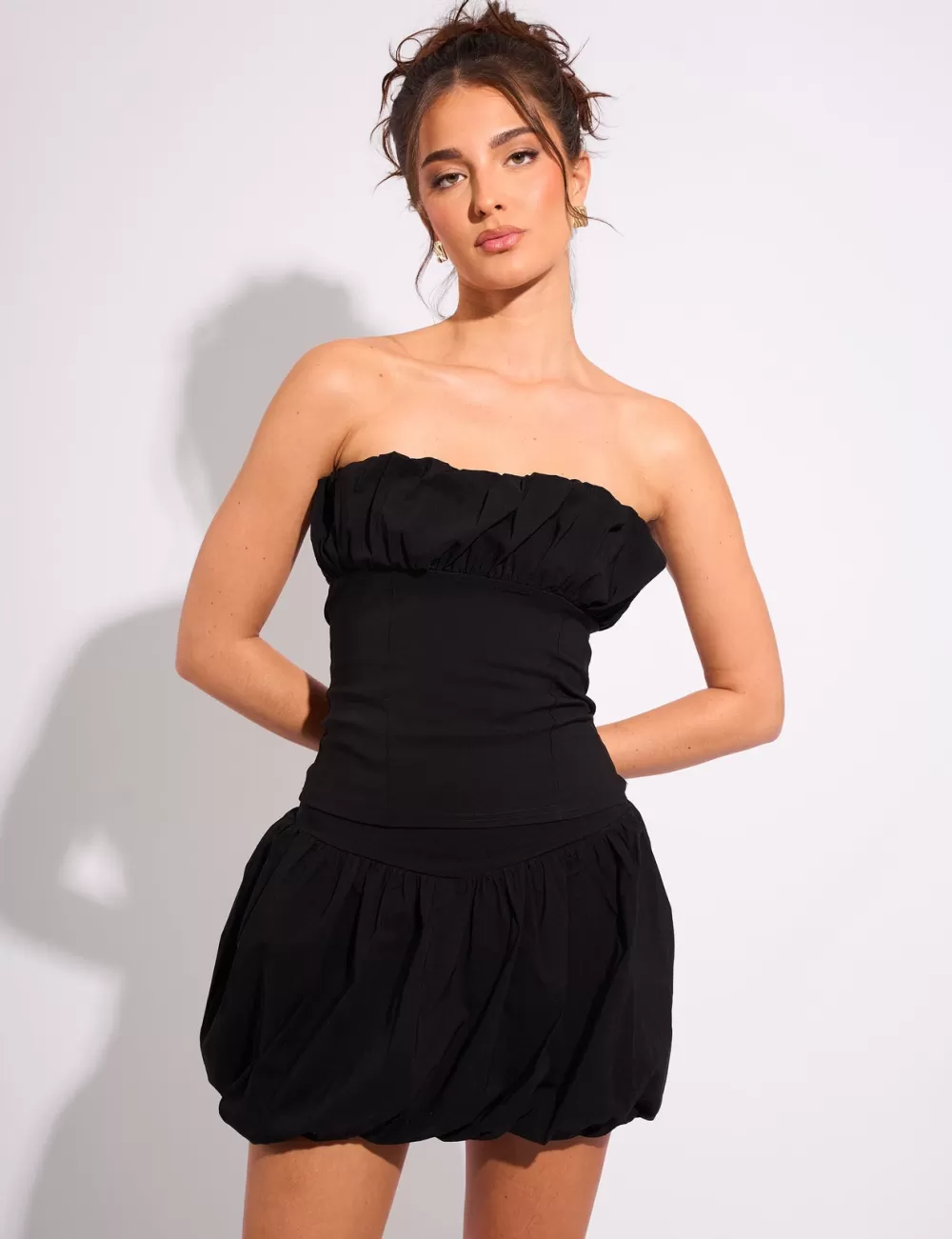 Discount Public Desire Ruffle Bandeau Top Black