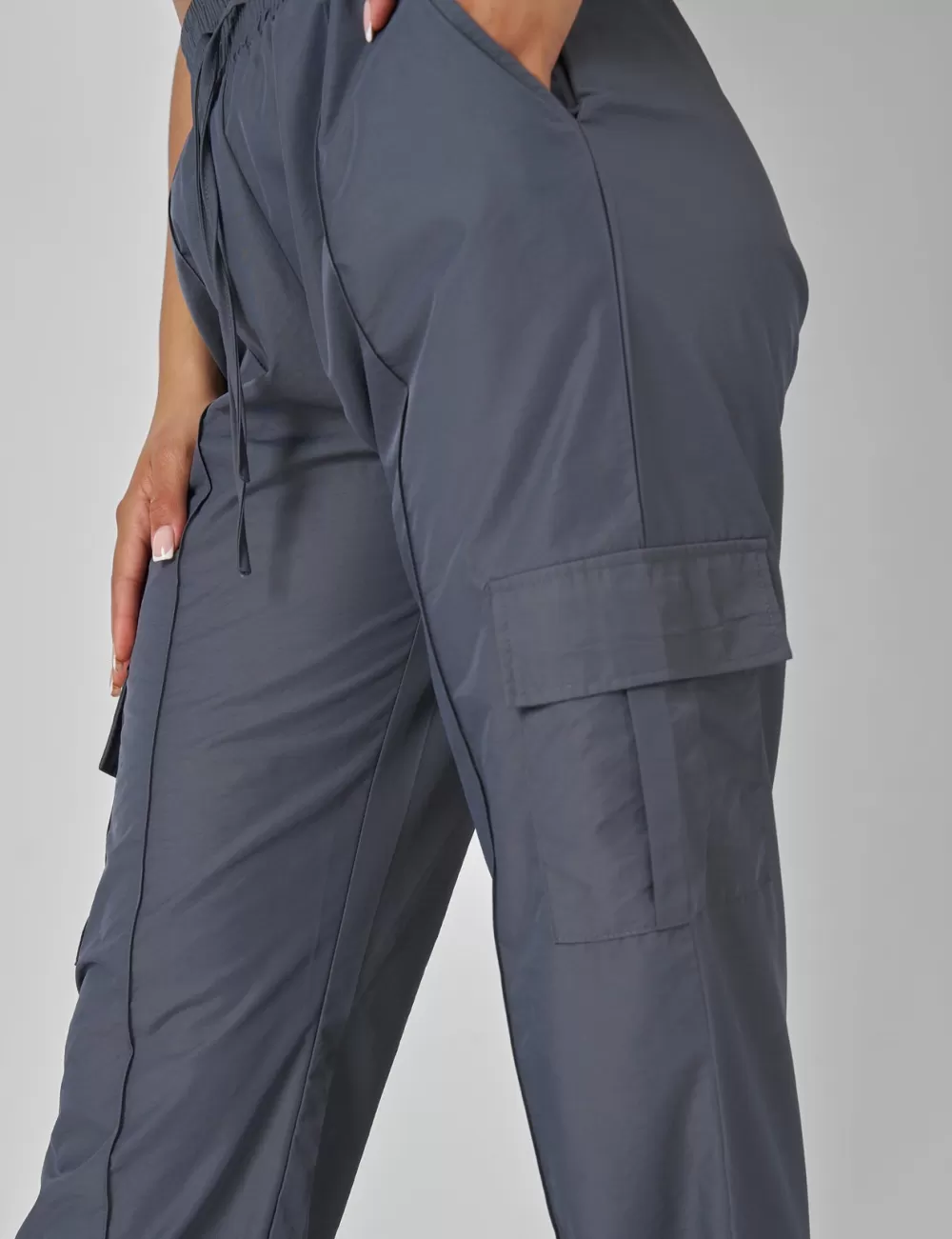 Clearance Public Desire Split Hem Cargo Trousers Grey