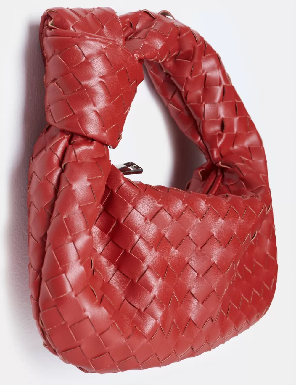 Hot Public Desire The Blame Woven Pu Knot Detail Mini Pu Bag Red