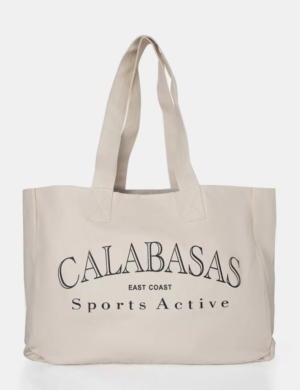 Discount Public Desire The Calabasas Oversized Off White Canvas Tote Bag Neutral