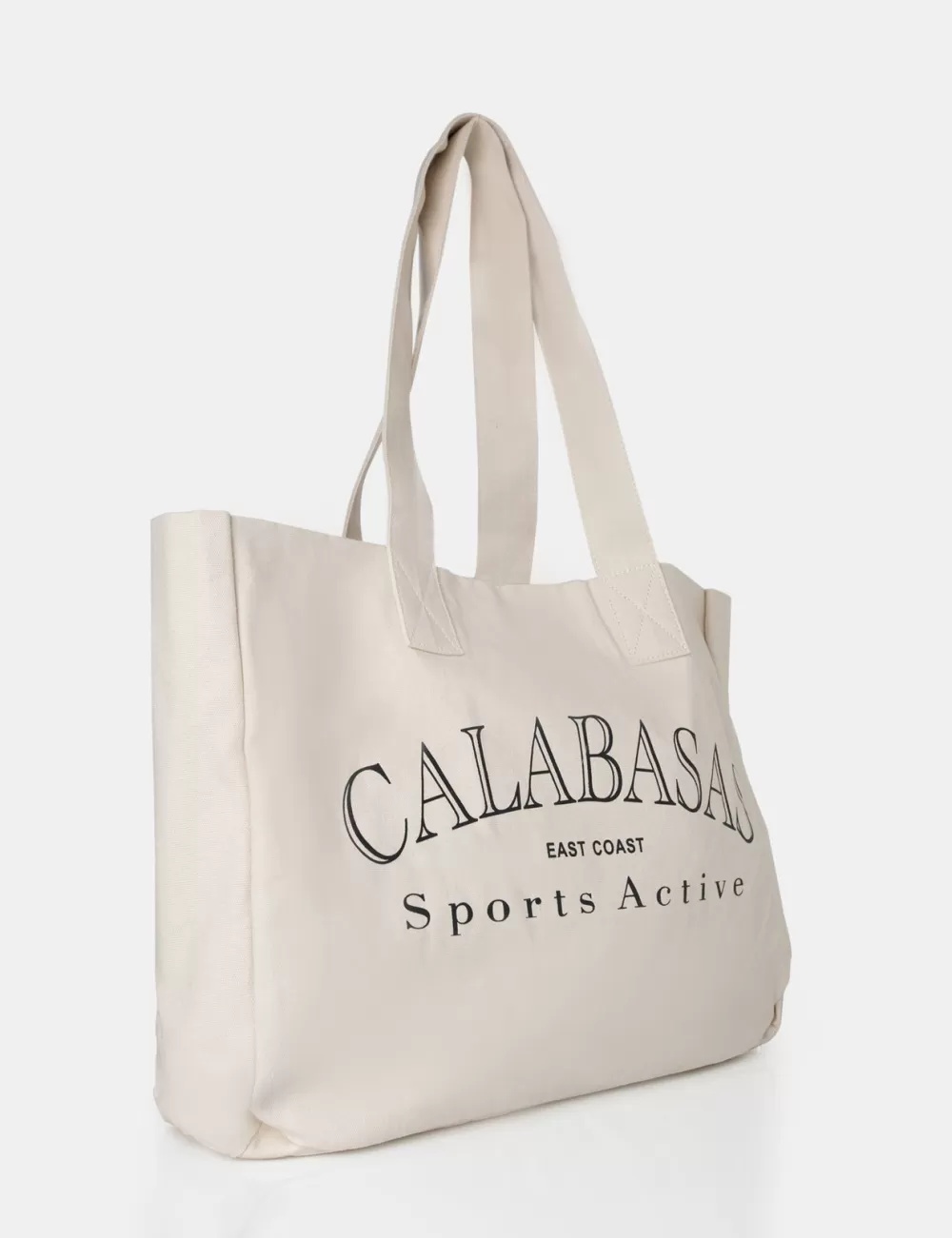 Discount Public Desire The Calabasas Oversized Off White Canvas Tote Bag Neutral