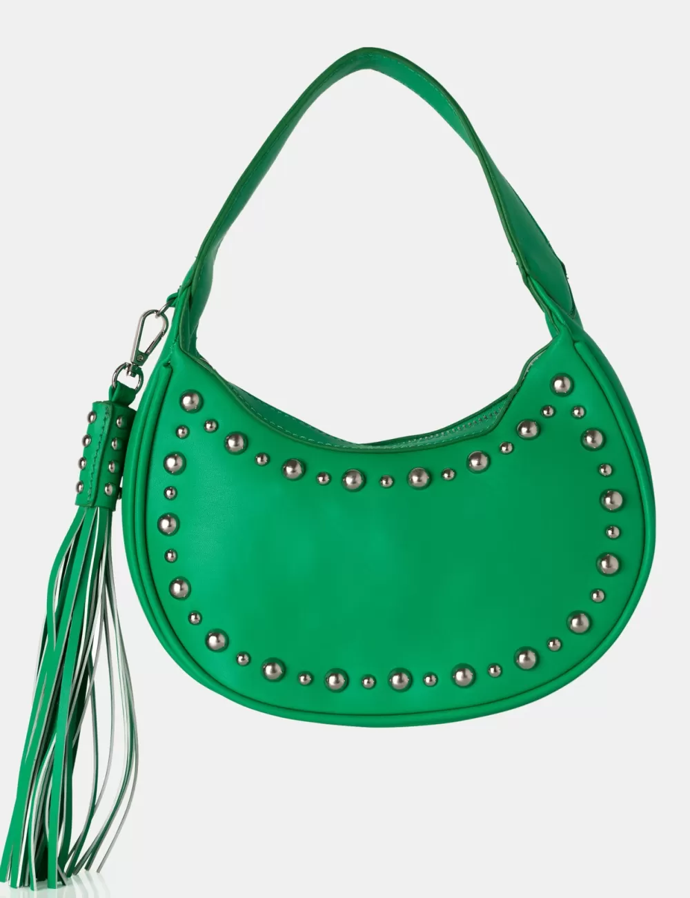 Hot Public Desire The Cato Pu Studded Tassel Boho Shoulder Bag Green