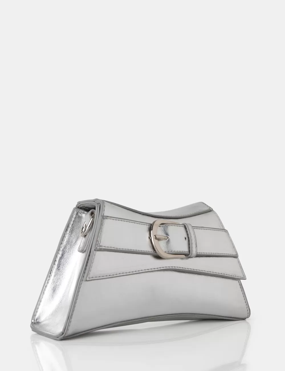 Hot Public Desire The Charli Metallic Adjustable Strap Mini Bag Silver