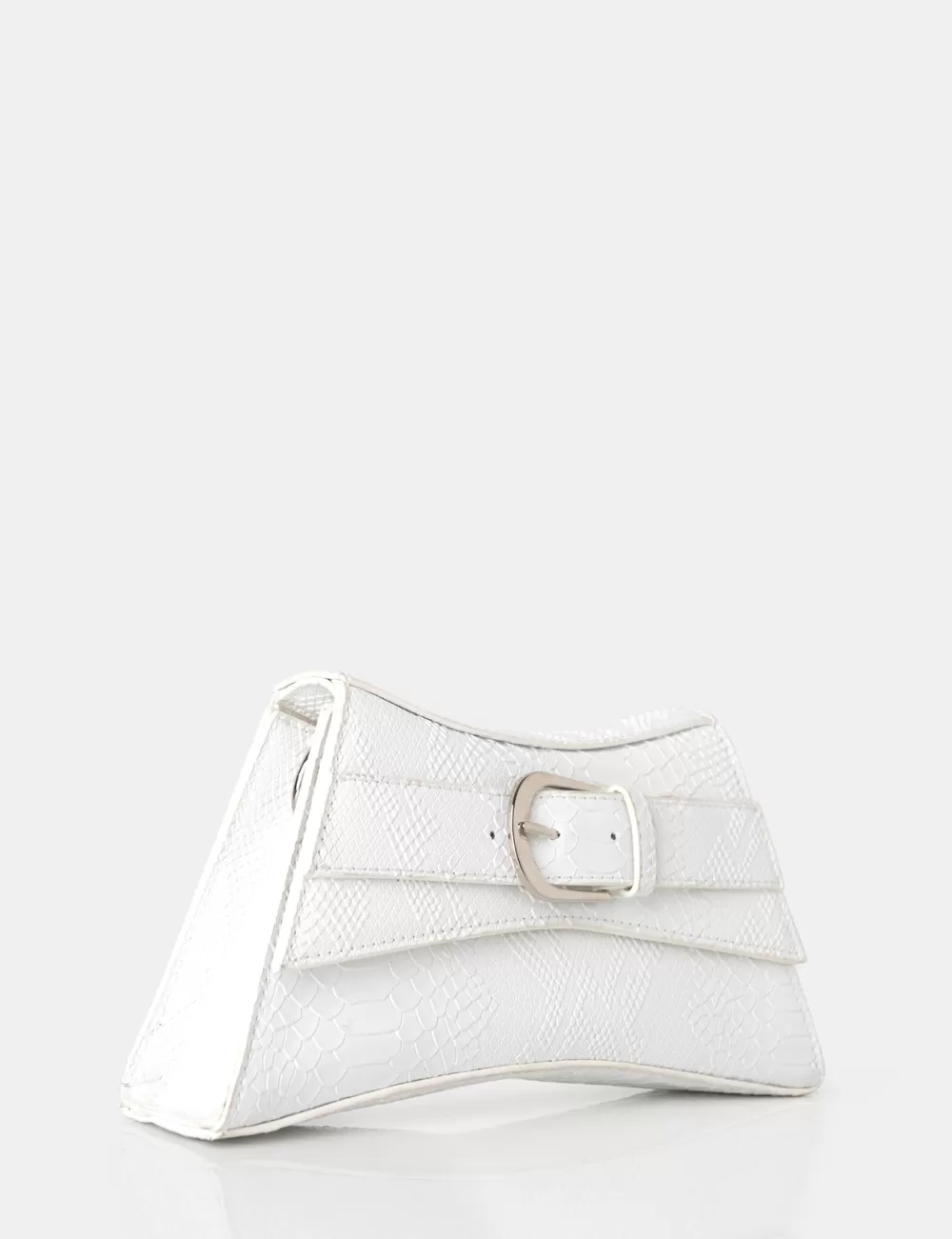 Best Public Desire The Charli Croc Adjustable Strap Mini Bag White