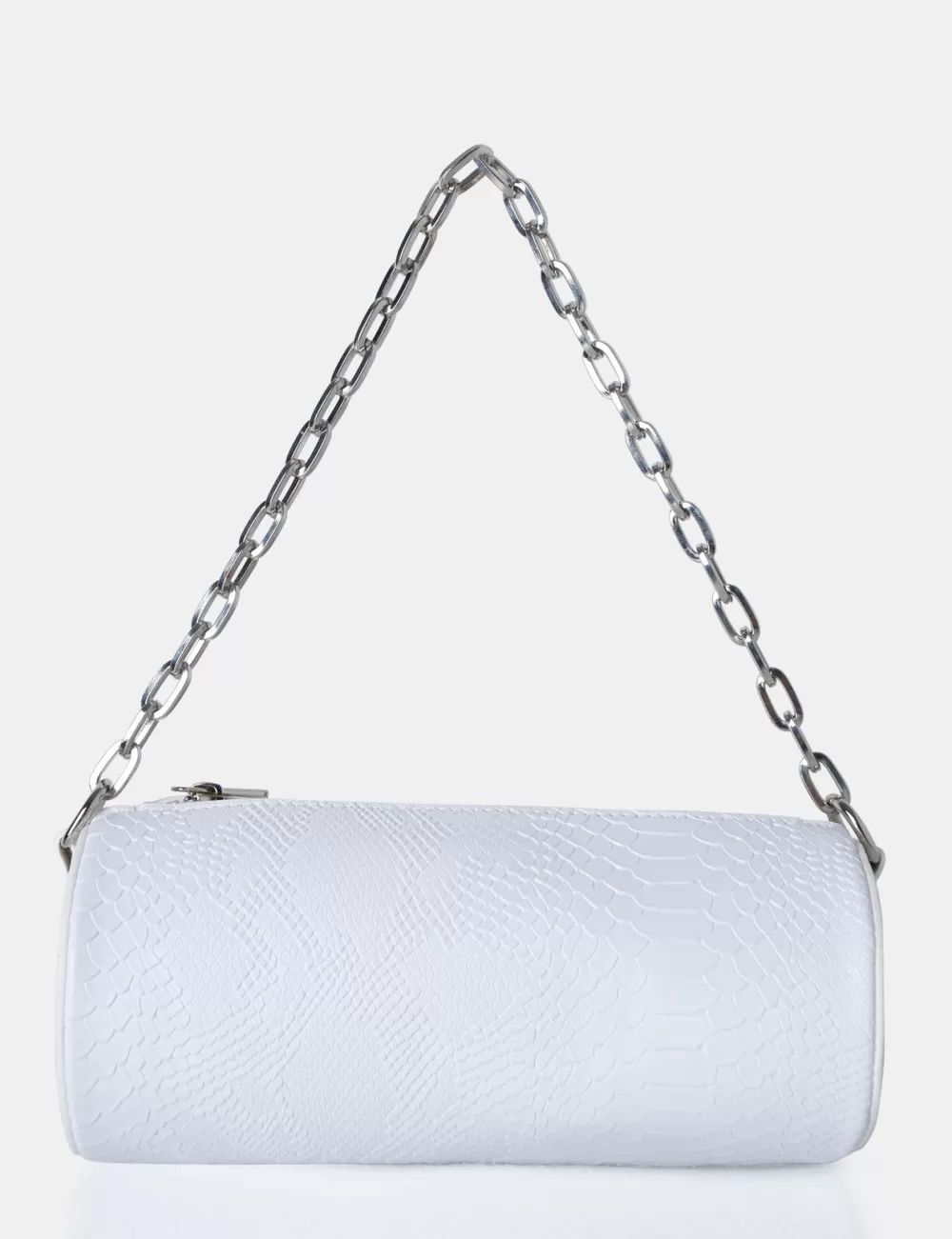 Store Public Desire The Claudia White Croc Shoulder Bag