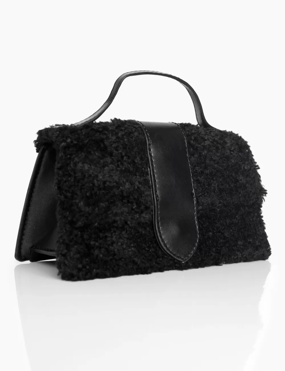 Outlet Public Desire The Mika Shearling Mini Bag Black