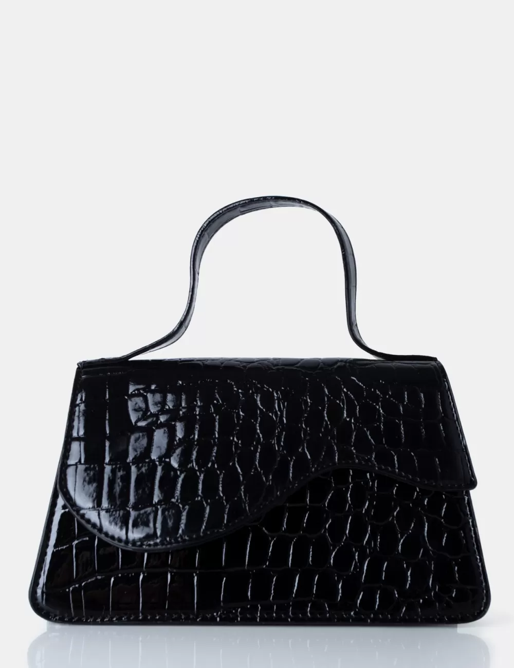 Shop Public Desire The Polly Croc Top Handle Mini Bag Black