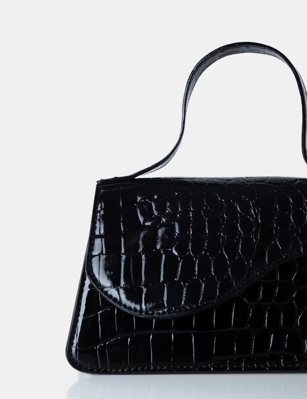 Shop Public Desire The Polly Croc Top Handle Mini Bag Black