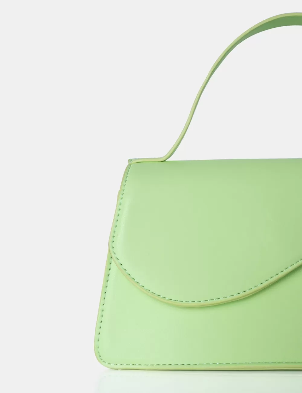 Fashion Public Desire The Polly Soft Lime Croc Top Handle Mini Bag Green