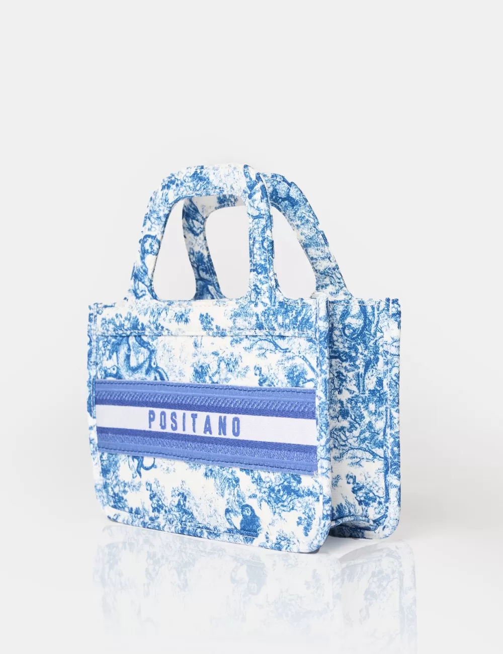 Fashion Public Desire The Positano Mini Canvas Tote Bag Blue