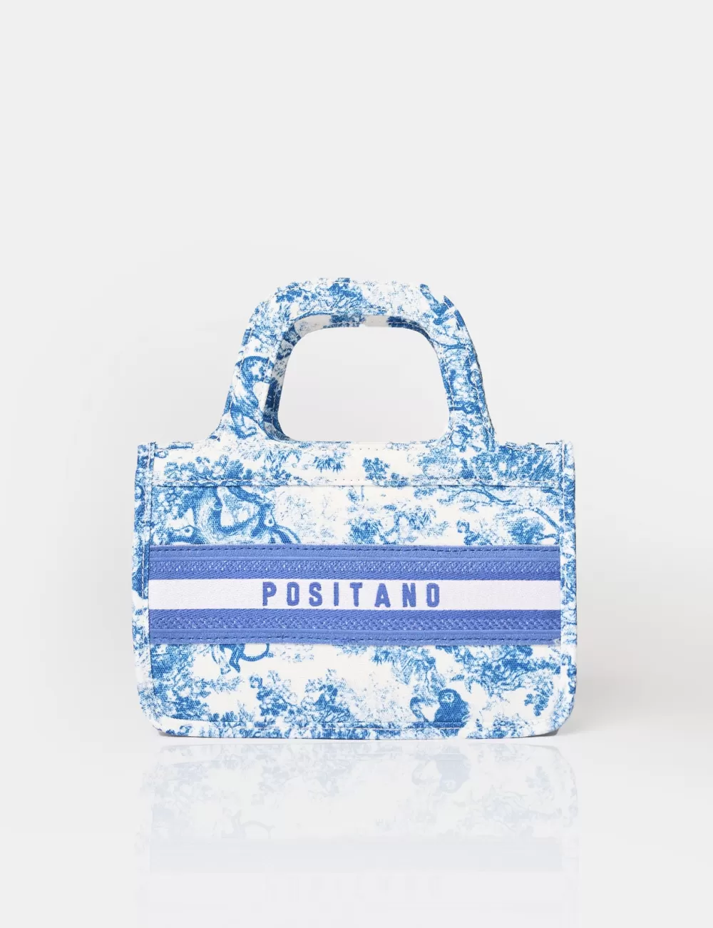 Fashion Public Desire The Positano Mini Canvas Tote Bag Blue