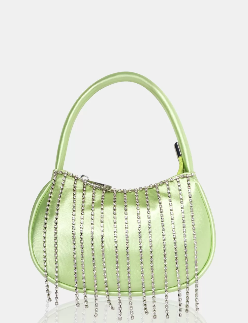 Flash Sale Public Desire The Sia Soft Satin Diamante Trim Mini Bag Green