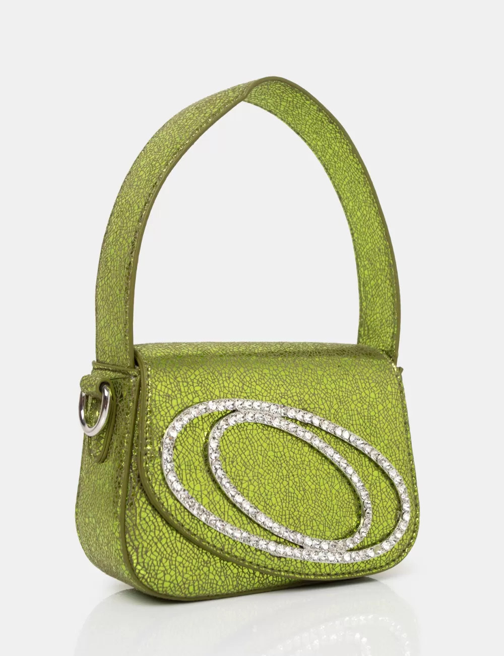 Cheap Public Desire The Tonic Cracked Lime Pu Diamante Mini Grab Bag Green