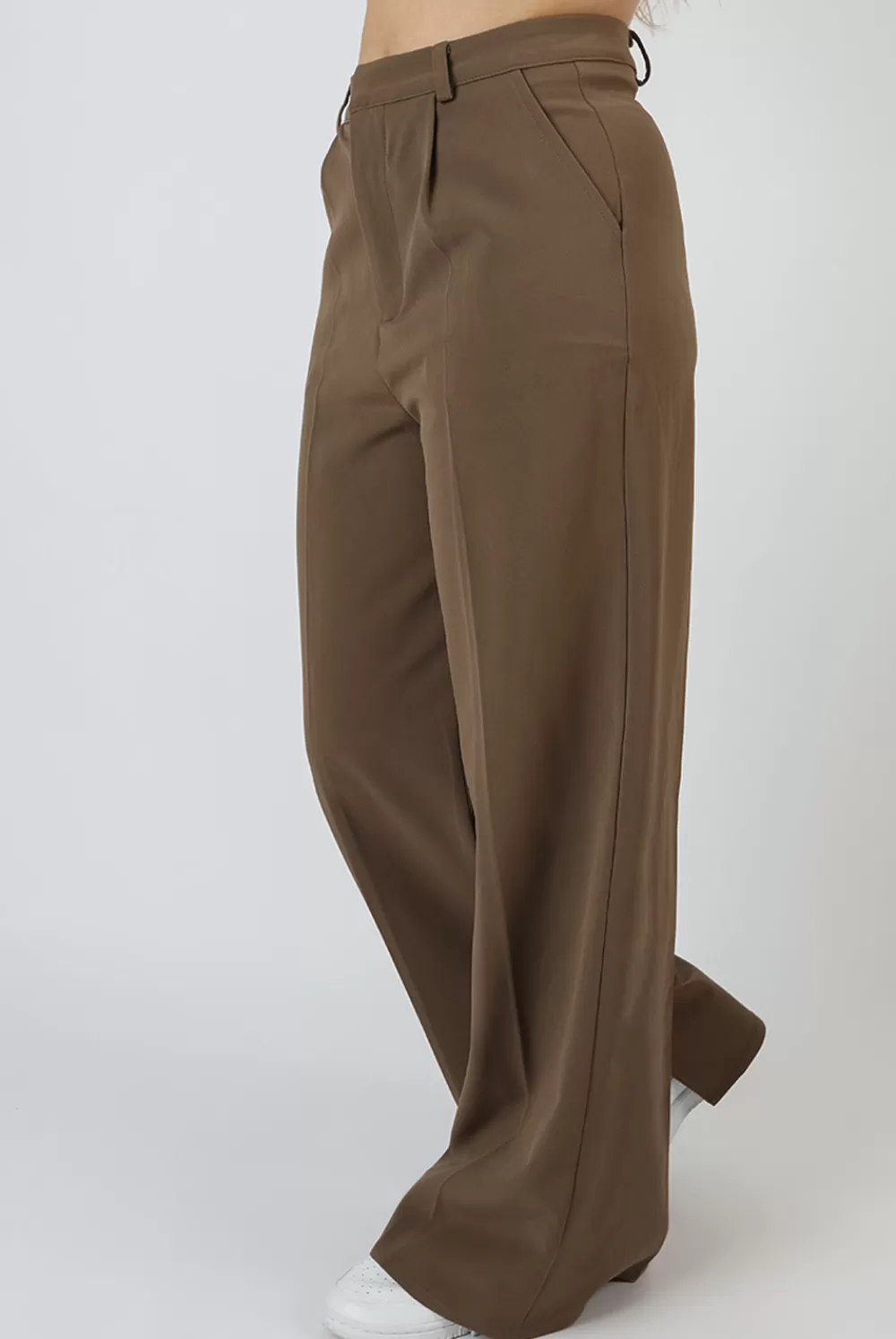 Discount Public Desire Wide Leg Split Hem Tailored Trousers Mushroom Brown