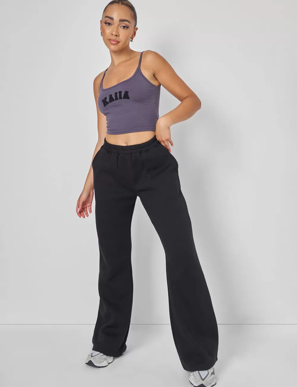 Discount Public Desire Wide Leg Sweat Pants Black